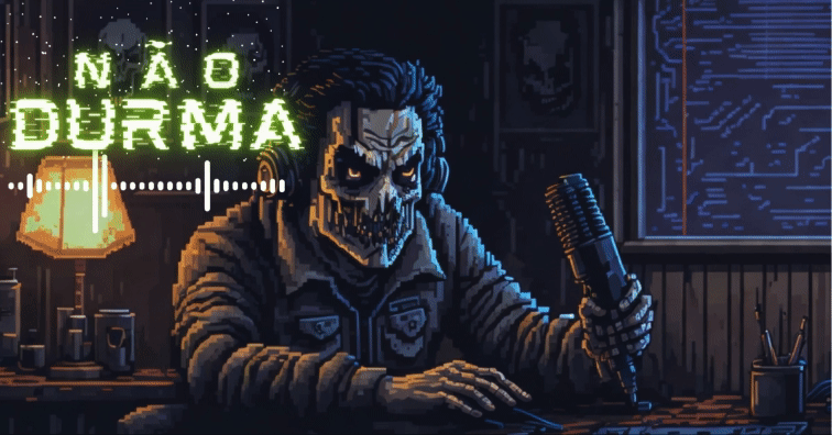 GIF de abertura do podcast Não Durma Horror